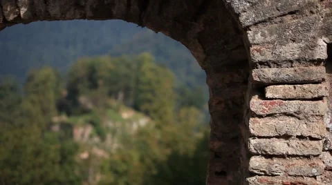 Hill fortress focus pull Stock Footage 61878730