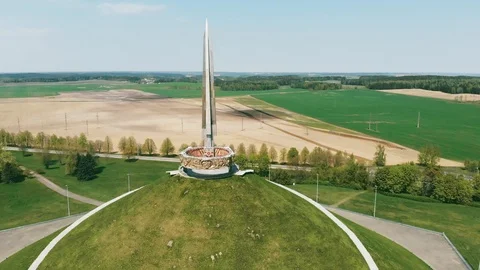 Hill of glory in Belarus Stock Footage 89700574