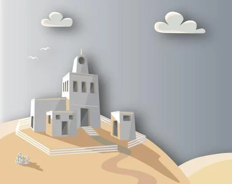 Hill house Stock-Illustration
