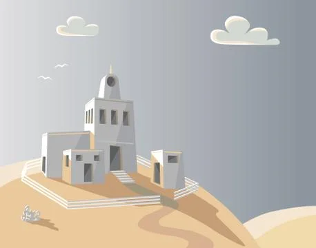 Hill house Illustrazione stock