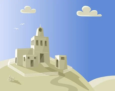 Hill house Stock Illustration