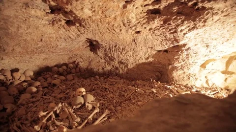 Hill of human skulls Stock Footage 70682951