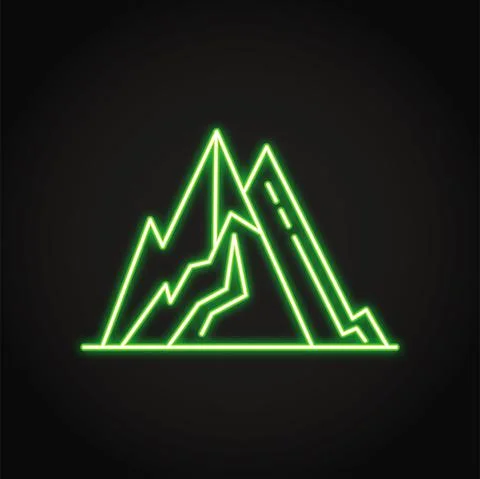 Hill icon in thin line style Stock Illustration