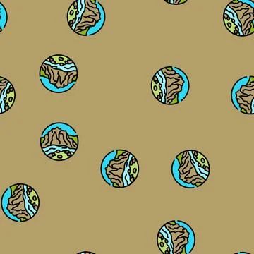 Hill mountain landscape vector seamless pattern 库存插图