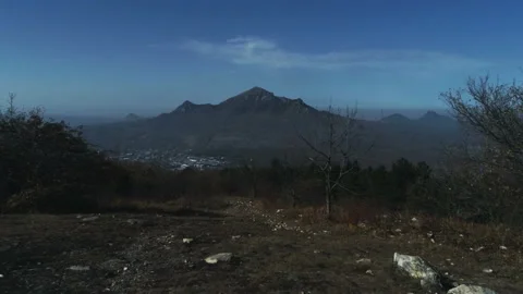 The Hill Offers A View Of The Mountain Stock Footage 121959763