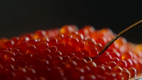 A hill of red caviar Stock Footage 166221328
