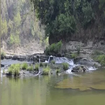 Hill with river image vector 스톡 사진