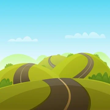 Hill Road Stock Illustration