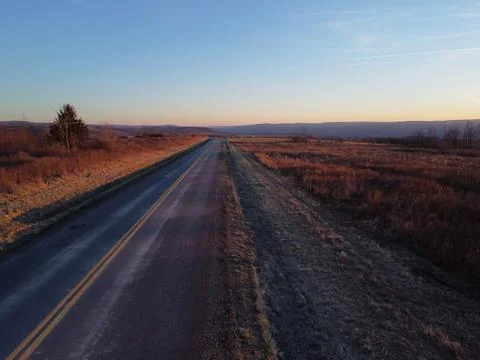Hill side with road Stock Photos