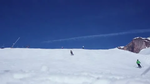 Hill skiing ischgl Stock Footage 10885773
