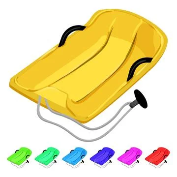 Hill sled snow cartoon vector graphic Stock Illustration