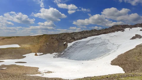 Hill slope in a snow time lapse scene Stock Footage 178927680