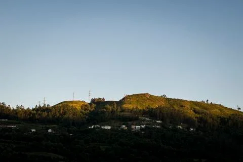 Hill top at sunset Stockfoto's