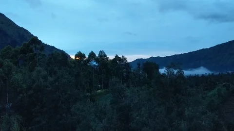 The hill top view from another hill top house Stock Footage 125996453