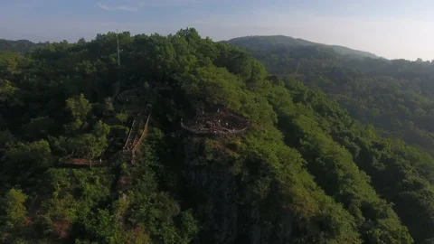 Hill top view drone Stock Footage 236634143