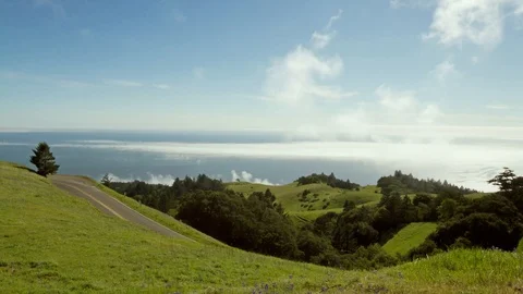 HILL TOP VIEW OF THE OCEAN Stock Footage 94713838
