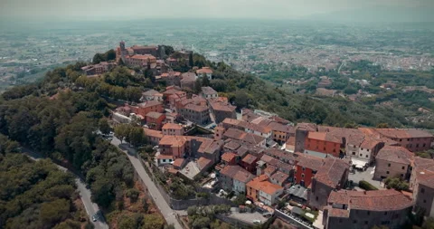 Hill Town Overlooking the Valley Stock Footage 313799413
