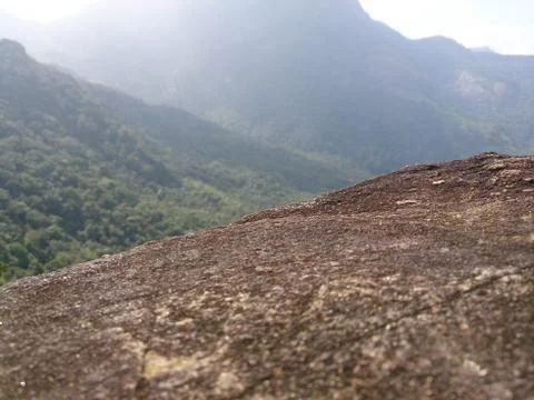 Hill view from the stone Stock-Fotos