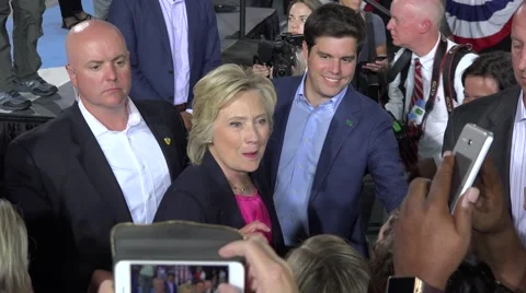 Hillary Clinton Greets Supporters At USF Tampa Rally 09-06-2016 (02) Stock Footage 67337213