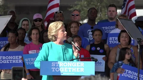 Hillary Clinton Speaks About Getting Out The Vote At Rally In Tampa Stock Footage 69004170