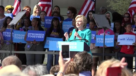 Hillary Clinton Speaks About Getting Out The Vote At Rally In Tampa Stock-Footage 69004433