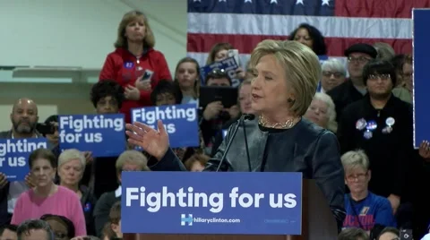 Hillary Clinton - St. Louis Rally - Union Speech Stock Footage