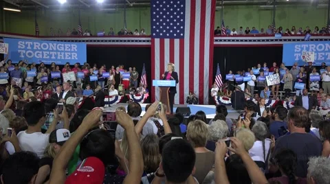 Hillary Clinton Talks About 2016 Election At Tampa USF Rally 09-06-2016 Stock Footage 67317187
