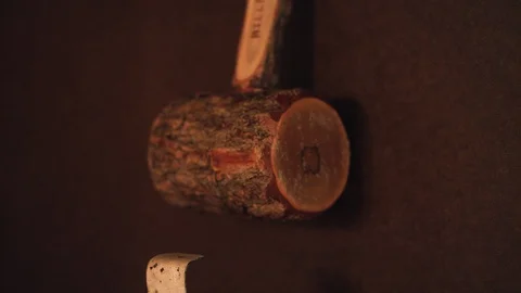 Hillbilly attitude adjuster displayed on a wall - wooden mallet Stock Footage 89501160