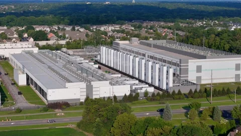 Hilliard data center aerial view showing modern industrial infrastructure Stock Footage 346822012