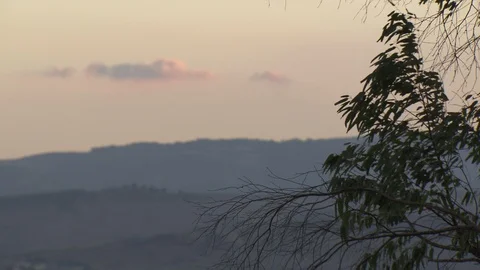 Hills and clouds over Galilee at Sunset Stock Footage 86759543