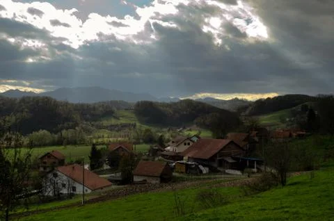 Hills and clouds Stock Photos