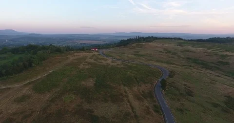 Hills and Road Stock Footage 81263033