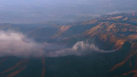 Hills around Lisbon filled with wind turbines generating green energy, Portug Stock Footage 110761053