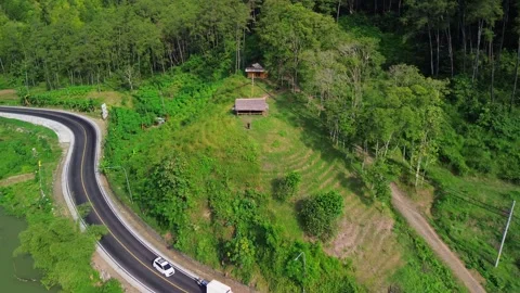 Hills bordering highway Stock Footage 301761322