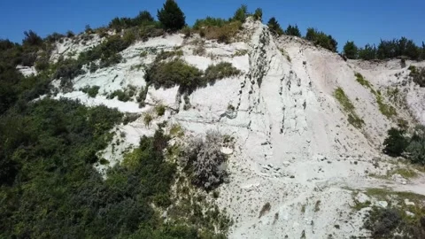 Hills composed of volcanic rocks in Slanic, Prahova County, Romania Stock-Footage 247453788