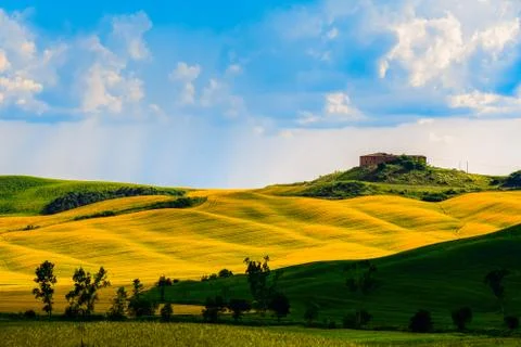 Hills with light and shadow Stock Photos