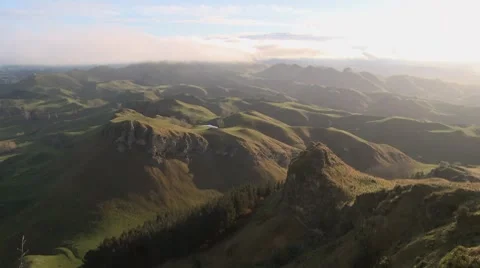 Hills with low cloud passing over. Timelapse. Stock Footage 8691087
