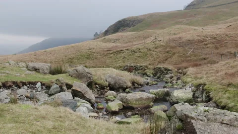 Hills & Streams - Winter Lake District UK 2 Stock Footage