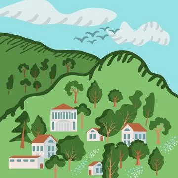 Hills vector landscape Stock Illustration