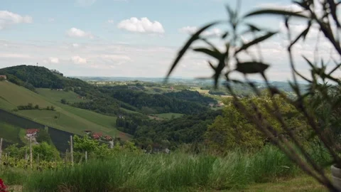 Hills with view over austrian Town Stock Footage 171118871