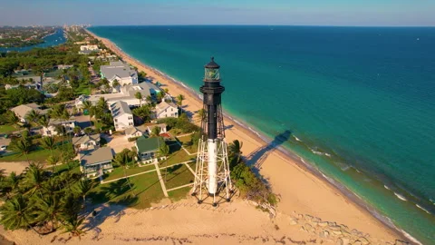 Hillsboro Inlet Lighthouse Pompano Beach Vídeos de archivo 252241343