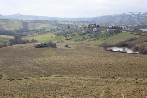 Hillscape in Abruzzo Stock Photos