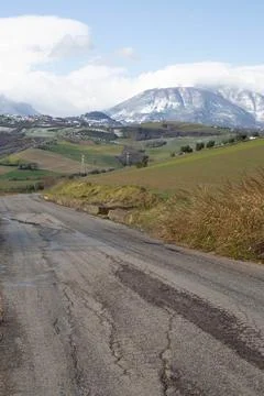 Hillscape in Abruzzo Stock Photos
