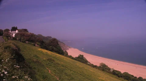 Hillside &amp; Beach, wide 2 Video stock 38550587