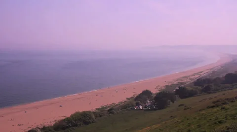 Hillside &amp; Beach, wide Stock Footage 38374052