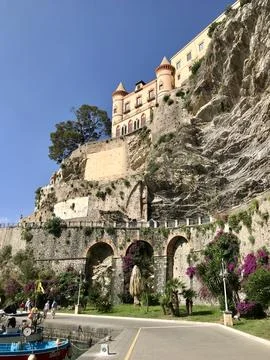 Hillside building 스톡 사진