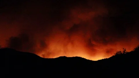 Hillside fire Stock Footage 109208728