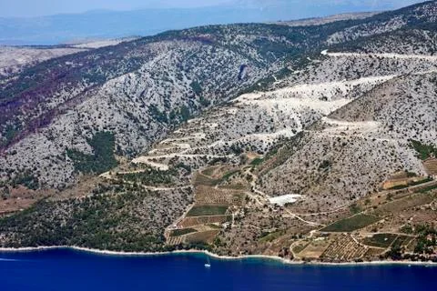 Hillside on island brac Stock Photos