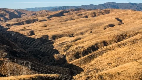 Hillside Mountain Shadow Timelapse in Castaic, California Stock Footage 91112965