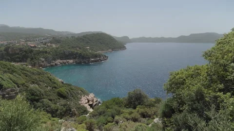Hillside Overlooking the Ocean Stock Footage 282936238